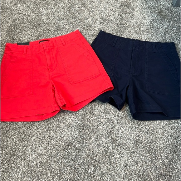 NWT Banana Republic Factory- Orange authentic Utility Shorts, Navy pair worn 1x - Picture 1 of 10